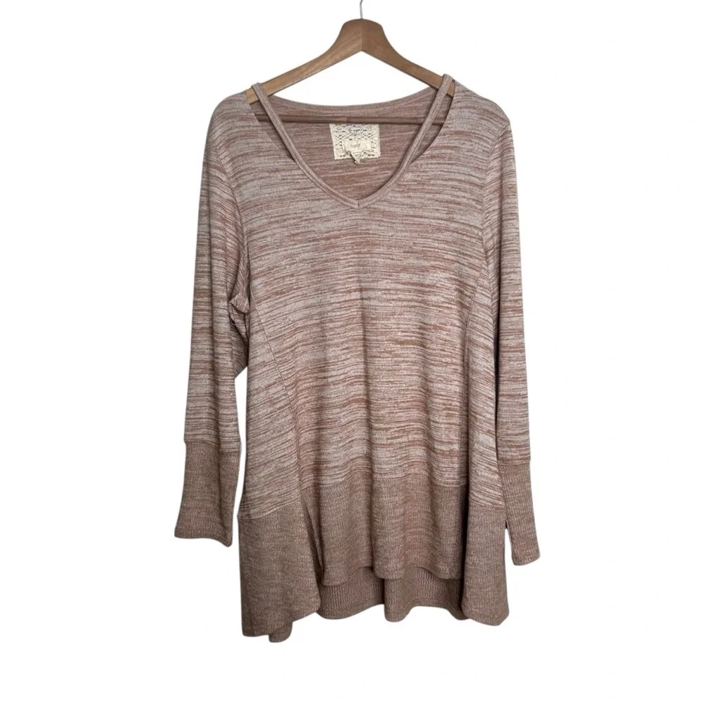 CUPIO Bloomingdale’s Heathered High Low Tunic Blouse Women’s Size XL